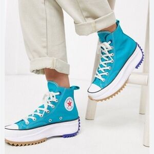 Converse Turquoise High-Top Platform Sneakers Run Star Hike Rapid Teal Rush